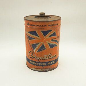 Vintage Coronation Motor Oil Can -1960s